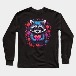 Raccoon Valentine Day Long Sleeve T-Shirt